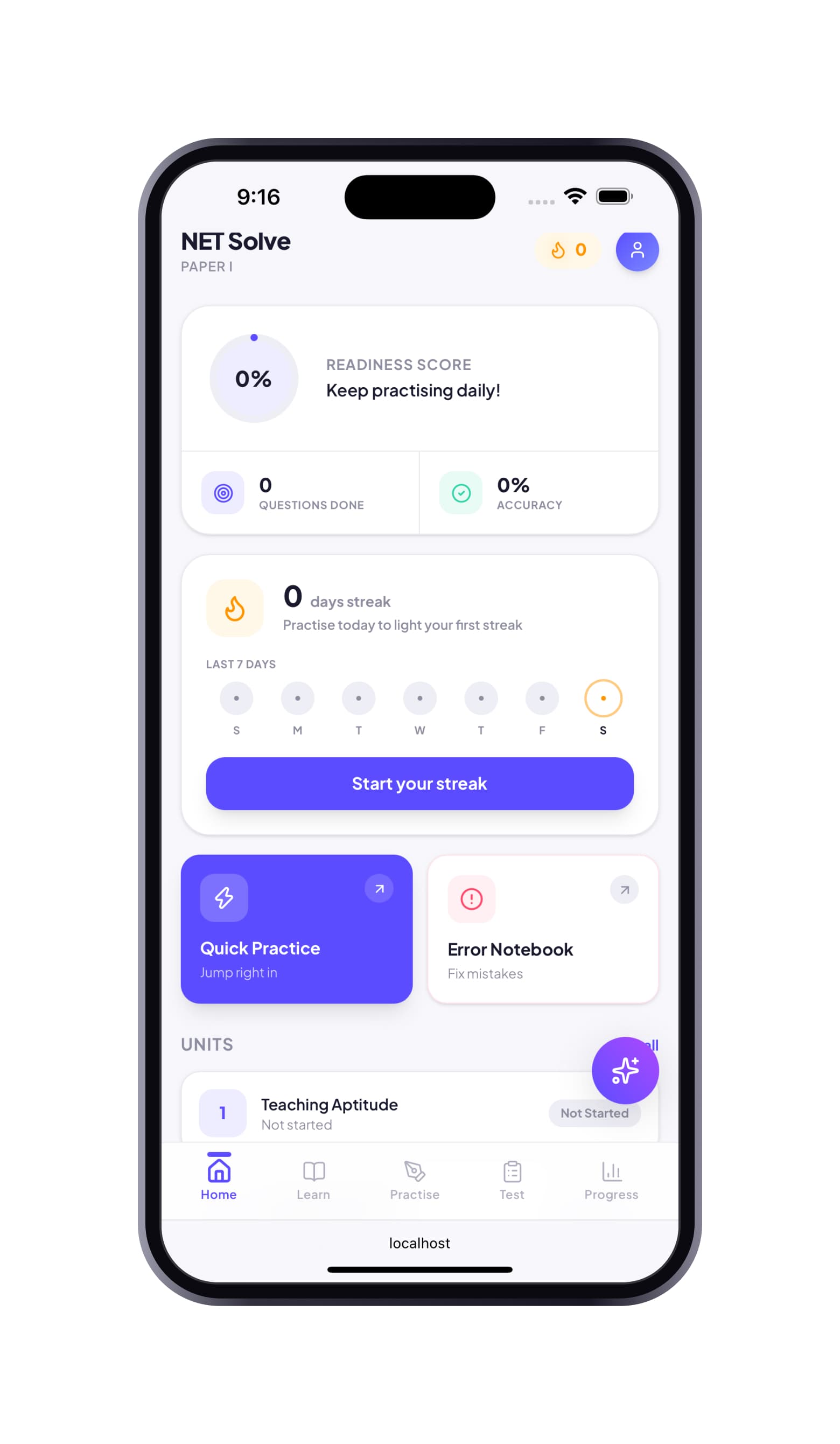 NETSolve app dashboard on a phone